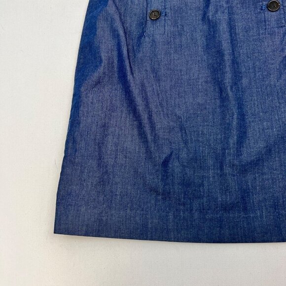 Loft Womens A-Line Above Knee Skirt Blue Size 4 Button Accents - Picture 5 of 9